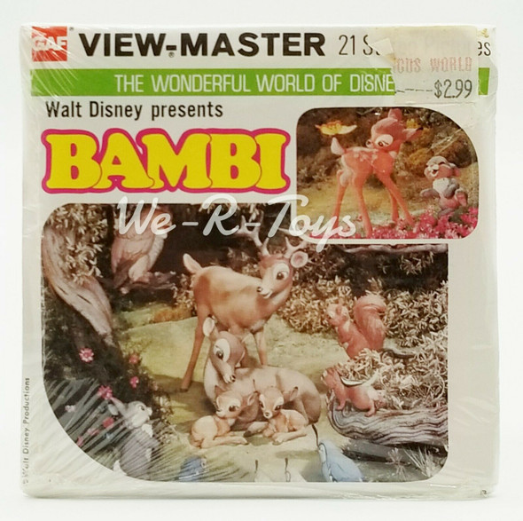 View-Master Walt Disney Presents Bambi 21 Stereo Pictures GAF B 400 Sealed
