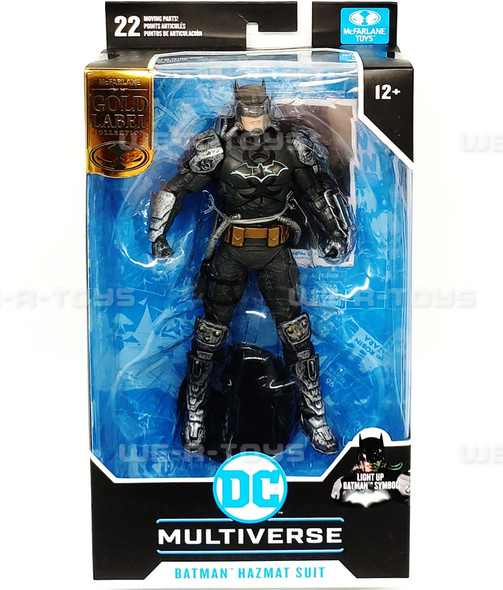 DC Multiverse Batman Hazmat Suit Light Up Logo Figure McFarlane Gold Label NEW