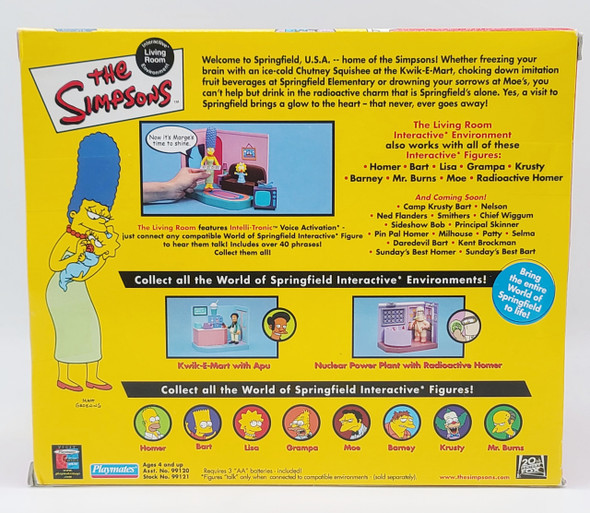 The Simpsons Interactive Living Room w/ Marge & Maggie2000 Playmates 99121 NRFB