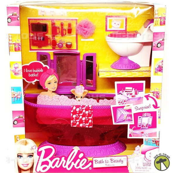 Barbie Bath to Beauty Bathroom Playset 2010 Mattel #T7537 NEW