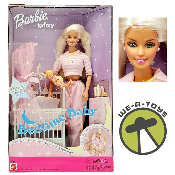 Bedtime Baby Barbie & Krissy Doll Set with Musical Crib 2000 Mattel 28516