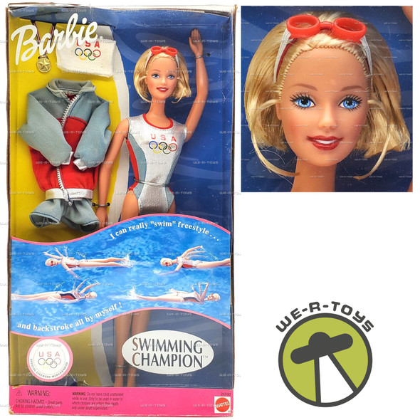Barbie USA Olympics Swimming Champion Doll 1999 Mattel #24590