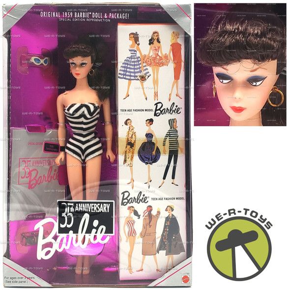 Barbie 35th Anniversary 1959 Reproduction Brunette Doll 1993 Mattel #11782 NEW