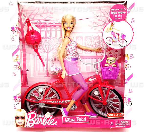 Barbie Glam Bike Doll 2009 Mattel #T2332 NRFB