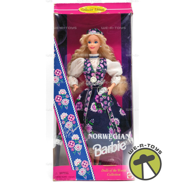 Norwegian Barbie Doll Dolls of the World Collection 1995 Mattel #14450 Blonde