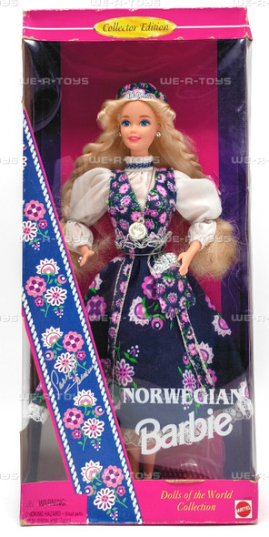 Norwegian Barbie Doll Dolls of the World Collection 1995 Mattel #14450 Blonde