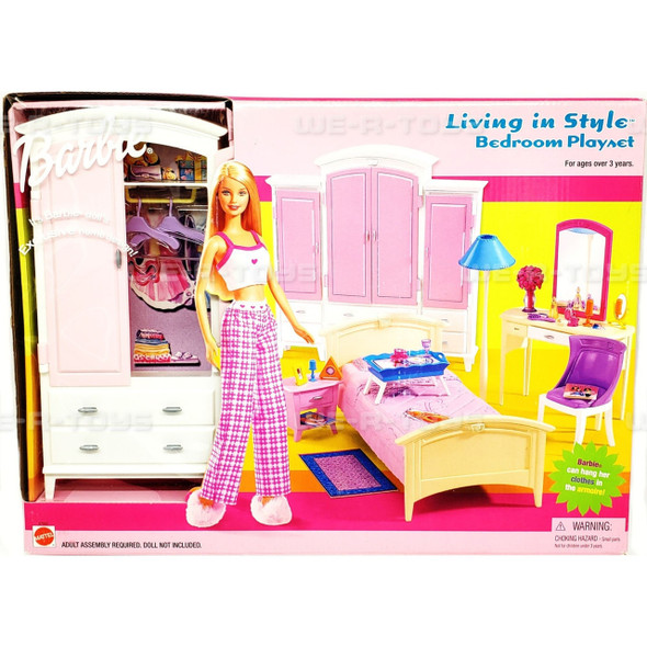 Barbie Living in Style Bedroom Playset 2002 Mattel #67552 NEW