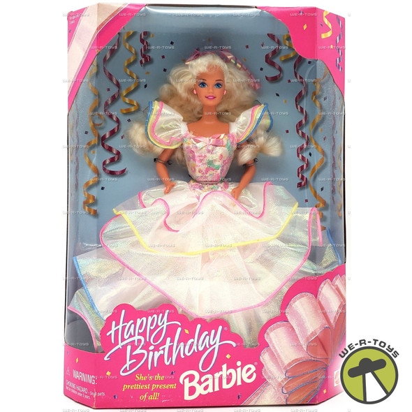 Happy Birthday Barbie Doll 1995 She's The Prettiest Present of All Mattel #14649
