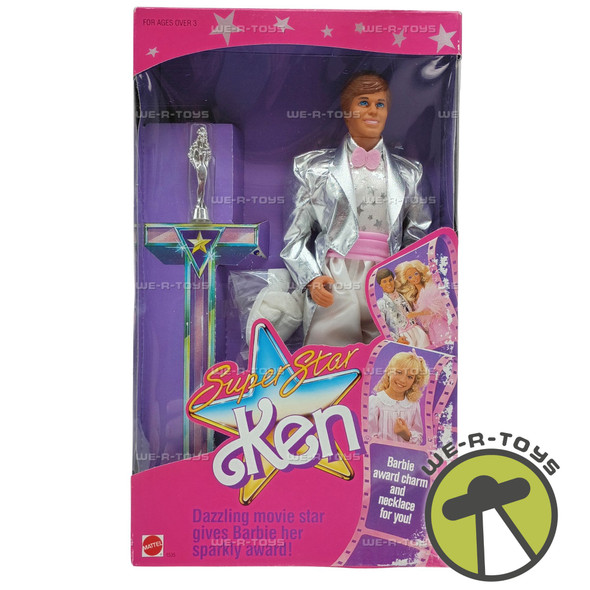 Barbie Super Star Ken Male Doll and Charm and Necklace For You 1988 Mattel New