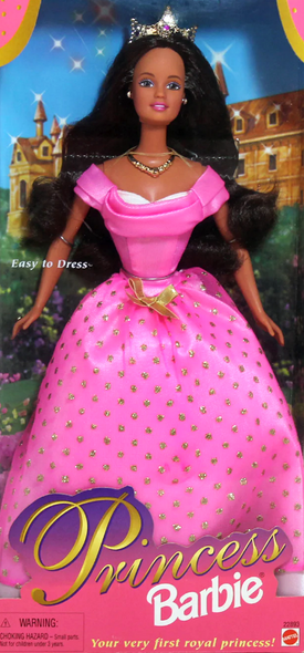 Royal Princess Barbie Doll Pink Dress Brunette Easy to Dress 1998 Mattel 22893