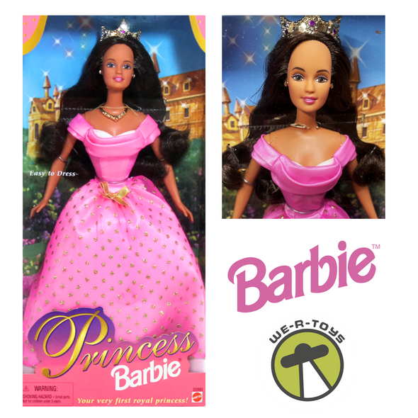 Royal Princess Barbie Doll Pink Dress Brunette Easy to Dress 1998 Mattel 22893