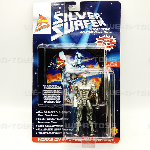  Marvel CD-ROM Comics The Silver Surfer Action Figure With CD Toy Biz 48271T NRFP 