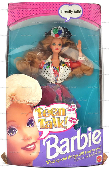 Barbie Teen Talk Doll I Really Talk Curly Blonde Black Hat 1991 Mattel #5745