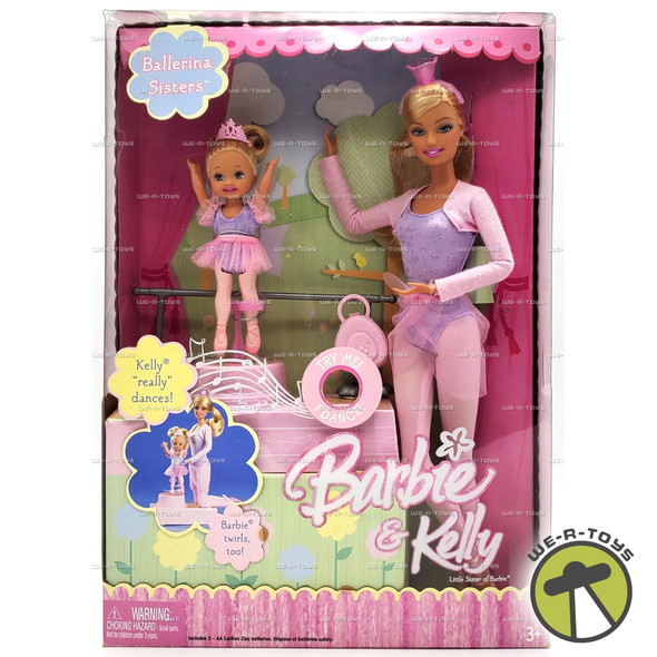 Ballerina Sisters Barbie and Kelly Doll Set 2005 Mattel No. G8372