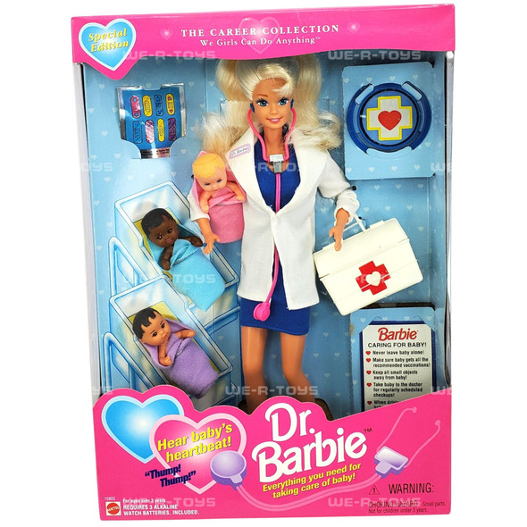 Dr. Barbie Doll and 3 Baby Dolls Career Collection 1995 Mattel #15803 NRFB