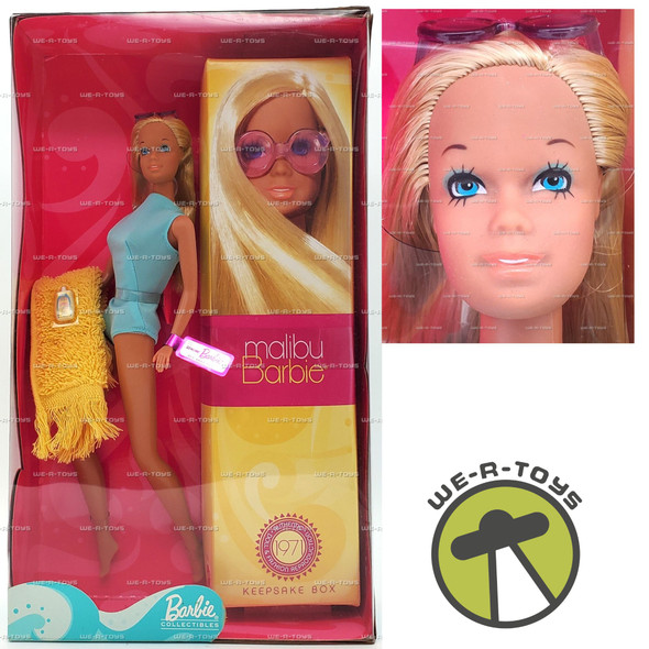 Malibu Barbie Doll 1971 Reproduction & Keepsake Box Blonde 2001 Mattel #56061