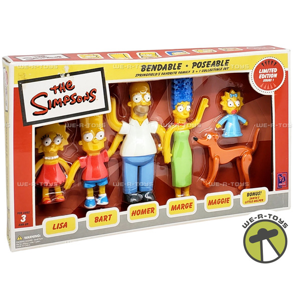 The Simpsons Springfield's Favorite Family Set Bendable & Poseable Figures NEW