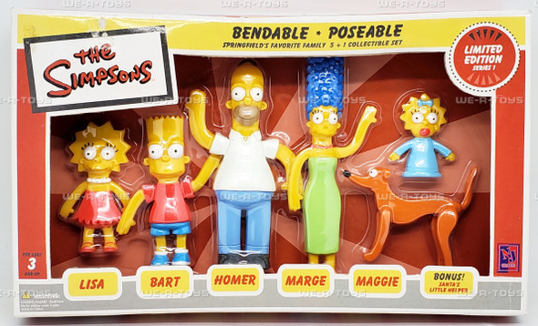 The Simpsons Springfield's Favorite Family Set Bendable & Poseable Figures NEW