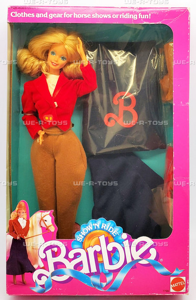 Barbie Show'n Ride Barbie Doll 1988 Mattel 7799 Horse Shows & Riding Fun!