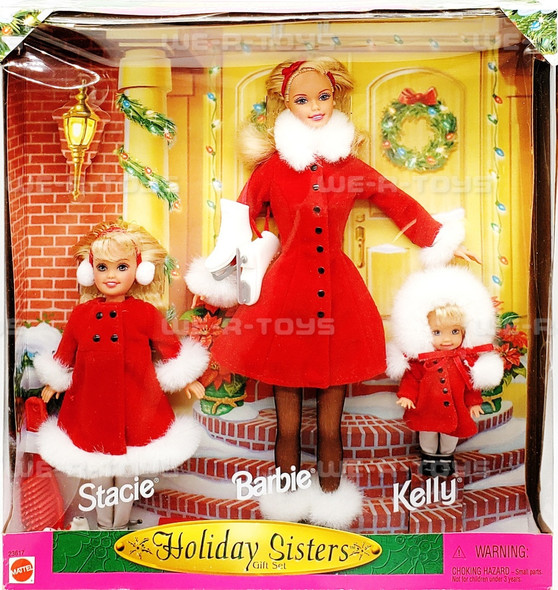Barbie Holiday Sisters Gift Set Barbie Kelly and Stacie Dolls 1999 Mattel #23617