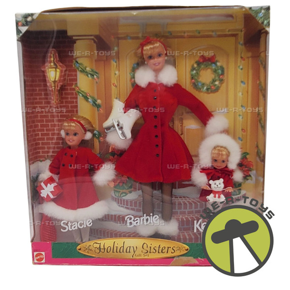 Barbie Holiday Sisters Gift Set Barbie Kelly and Stacie Dolls 1999 Mattel #23617