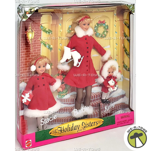 Barbie Holiday Sisters Gift Set Barbie Kelly and Stacie Dolls 1999 Mattel #23617