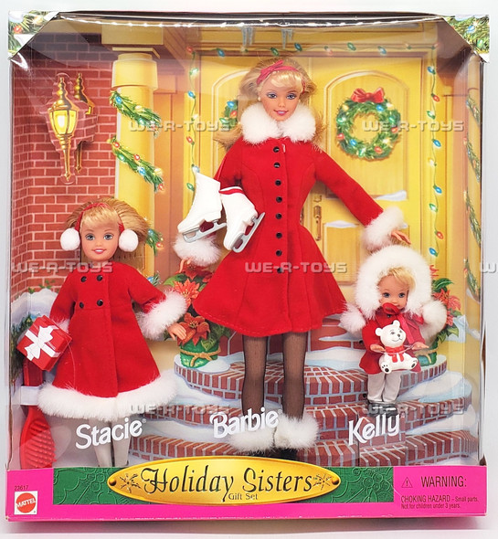 Barbie Holiday Sisters Gift Set Barbie Kelly and Stacie Dolls 1999 Mattel #23617