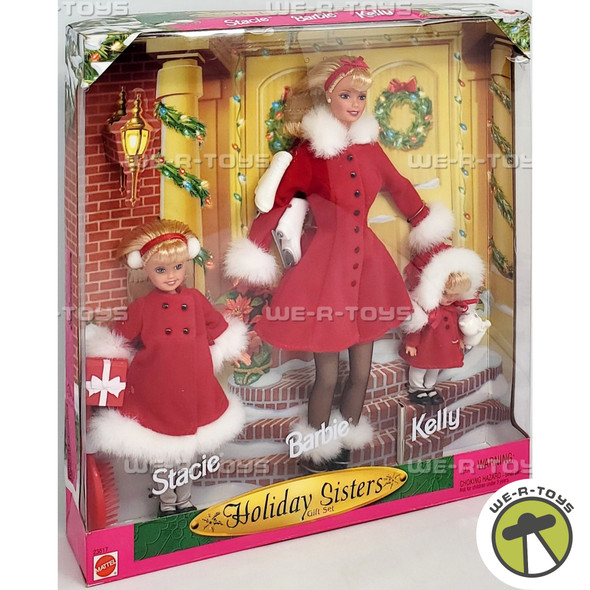 Barbie Holiday Sisters Gift Set Barbie Kelly and Stacie Dolls 1999 Mattel #23617