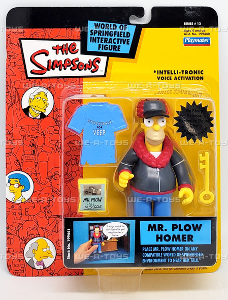 The Simpsons World of Springfield Interactive Figure Mr. Plow Homer Playmates
