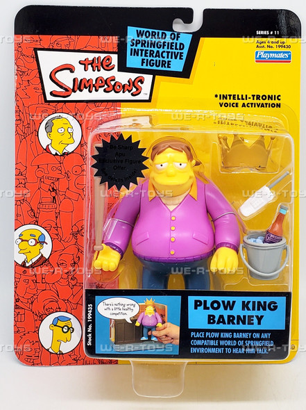 The Simpsons World of Springfield Plow King Barney Interactive Figure Playmates