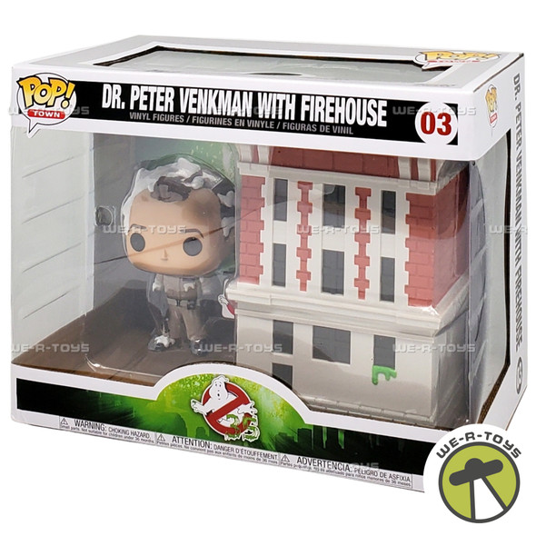 Funko Pop! Town 03 Ghostbusters Dr. Peter Venkman with Firehouse Vinyl Figure