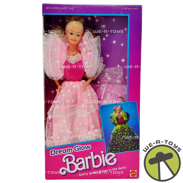 Barbie Dream Glow Doll 1985 Mattel #2248 Starry Gown Glows in the Dark