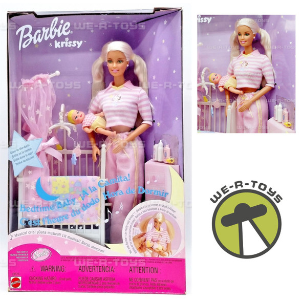 Barbie and Krissy Bedtime Baby with Musical Crib 2000 Mattel