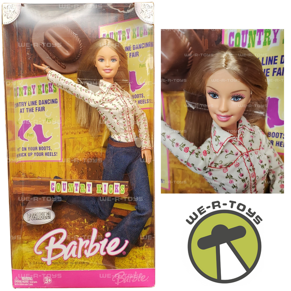 Barbie Country Kicks Posable Doll Line Dancing 2006 Mattel No. J8047 NRFB