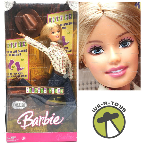 Barbie Country Kicks Posable Doll Line Dancing 2006 Mattel No. J8047