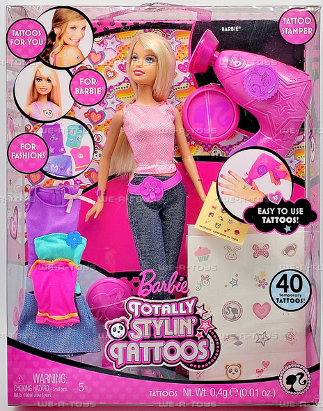 Totally Stylin' Tattoos Barbie Doll 2008 Mattel No N4758