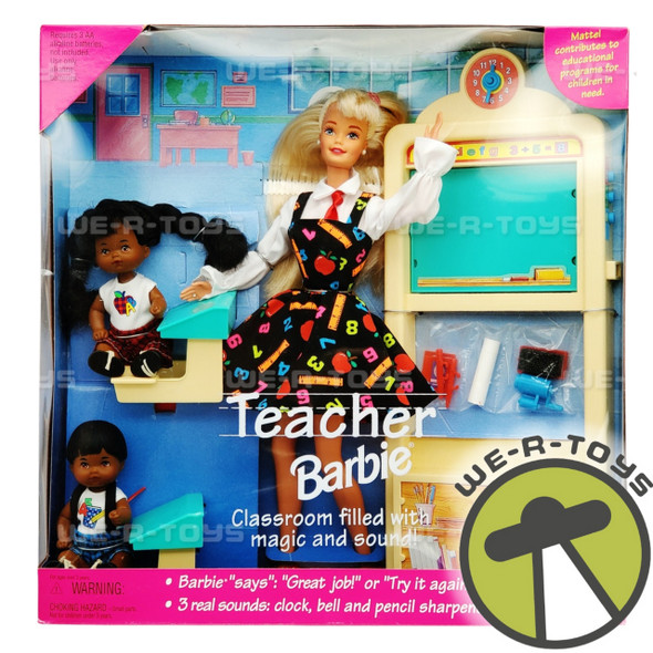 Barbie Teacher Barbie Doll With Two African American Students Recalled 1995 NRFB