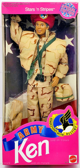 Army Stars 'n Stripes African American Ken Doll 1992 Mattel 5619