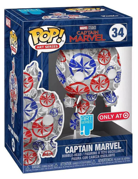 Marvel Funko Pop! Art Series 34 Captain Marvel Target Exclusive Vinyl Bobble-Head 2021