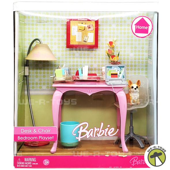 Barbie Desk & Chair Bedroom Playset W/ Accessories 2006 Mattel #K8609 NRFB
