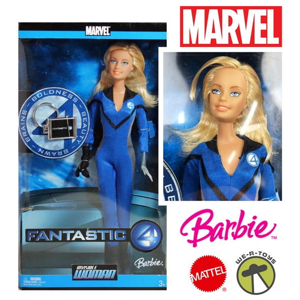 Marvel Fantastic 4 Barbie as Invisible Woman Doll 2005 Mattel J0871