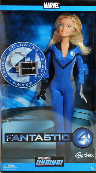 Marvel Fantastic 4 Barbie as Invisible Woman Doll 2005 Mattel J0871