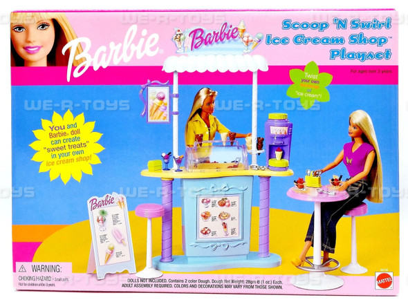 Barbie Scoop 'n Swirl Ice Cream Shop Playset 2000 Mattel #88706 NRFB