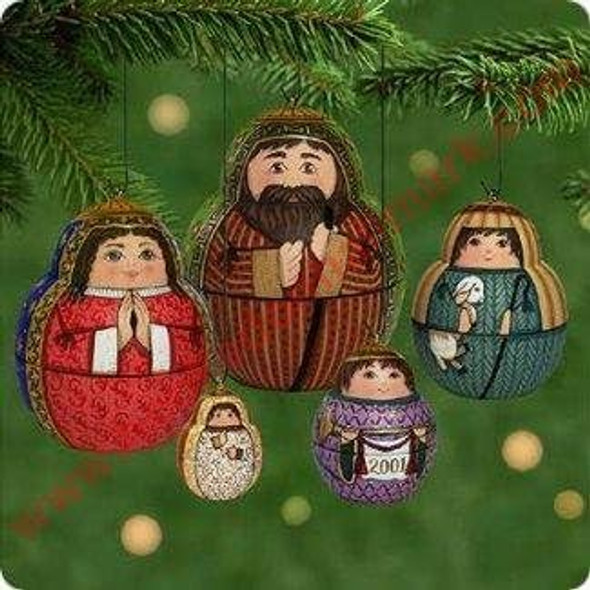 Hallmark Keepsake Ornament Collector's Club Nesting Nativity 2001 Set of 5