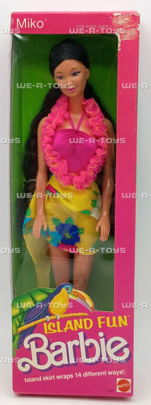 Island Fun Miko Barbie Doll Black Hair In Hawaiin Fashion 1987 Mattel No. 4065