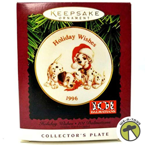 Disney Hallmark Keepsake 101 Dalmatians Holiday Wishes Collector's Plate Ornament 1996