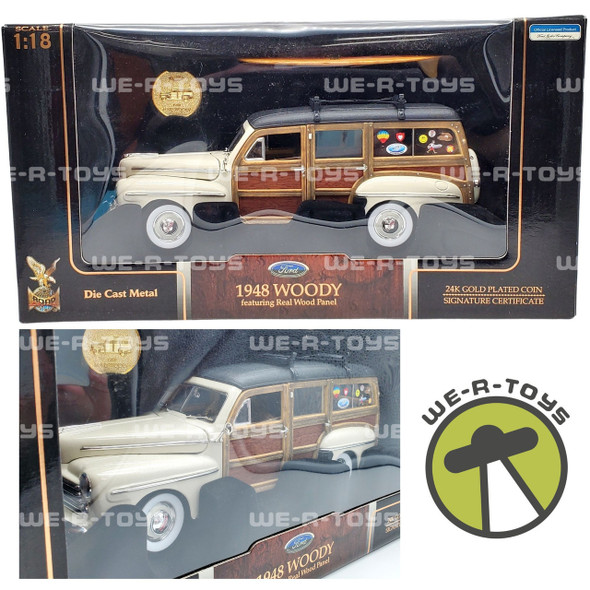 Road Signature Die Cast Ford 1948 Woody with 24k Plated Coin #20028