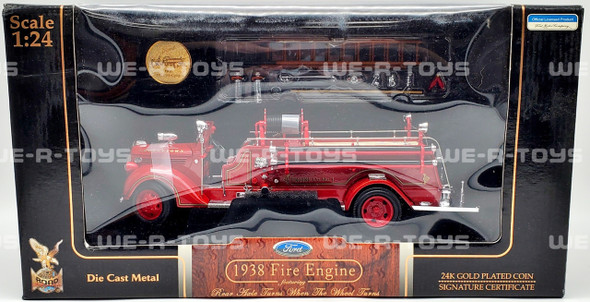 Road Signature Die Cast Ford Fire Engine with 24k Plated Coin #20058