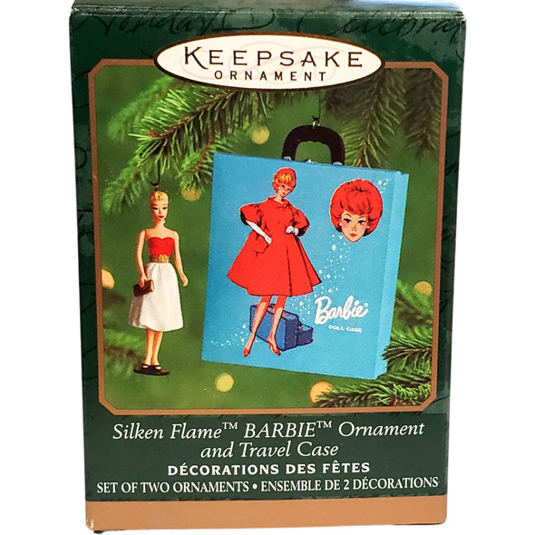 Silken Flame Barbie and Travel Case Ornaments Set of 2 Hallmark Keepsake