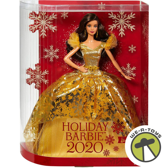2020 Holiday Barbie Doll Brunette Barbie Signature Series Mattel GHT56